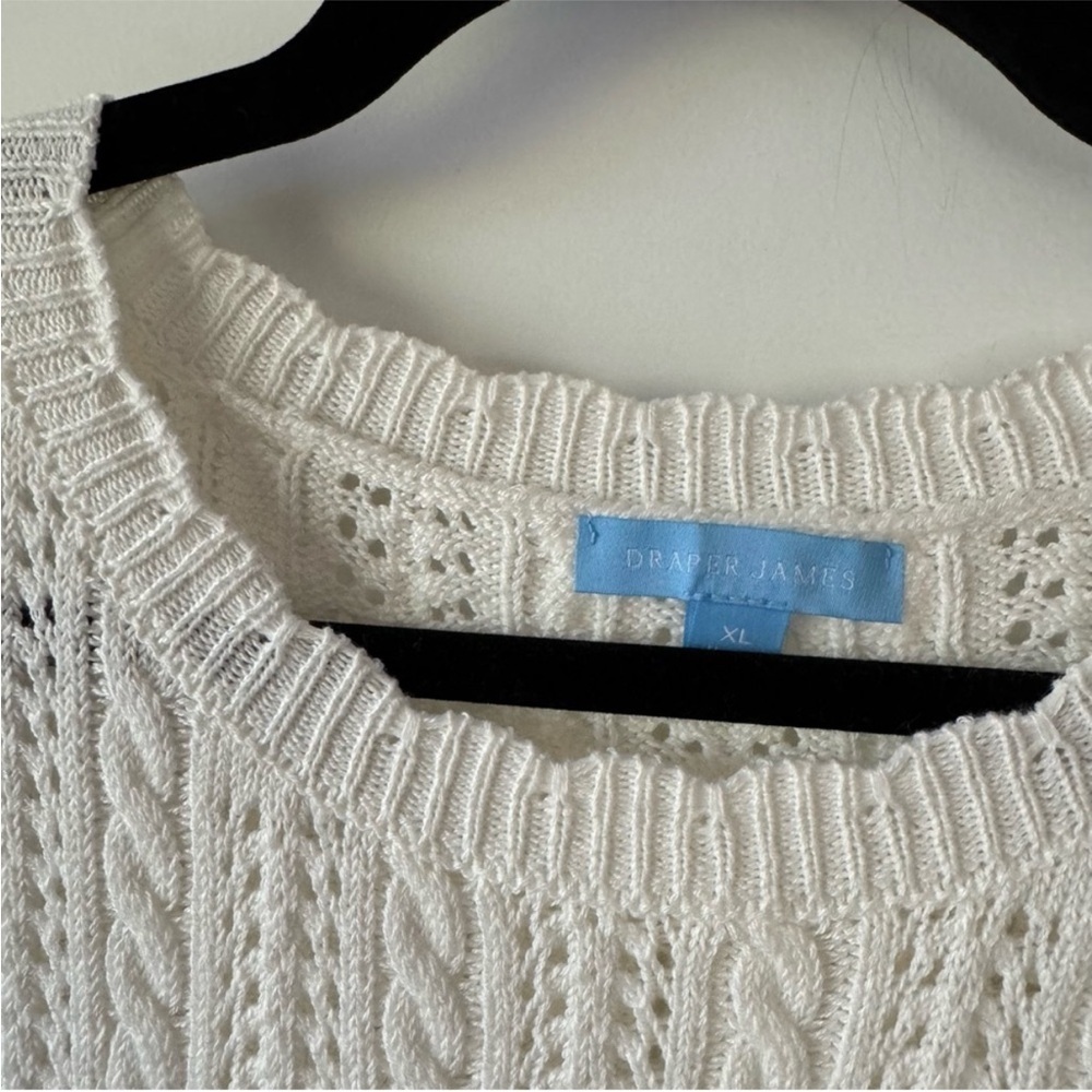 ⛱️🔥Draper James - Ivory Short Sleeve Sweater - XL - Picture 4 of 6